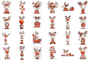 Quirky Funny Christmas Reindeer Clip, an Illustration by Sublimation Artist (Thumbnail 2 of 6)