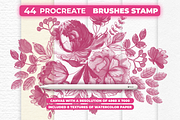 44 Flower Brush Stamps Procreate, a Brush Add-On by Graphics Resources (Thumbnail 1 of 8)