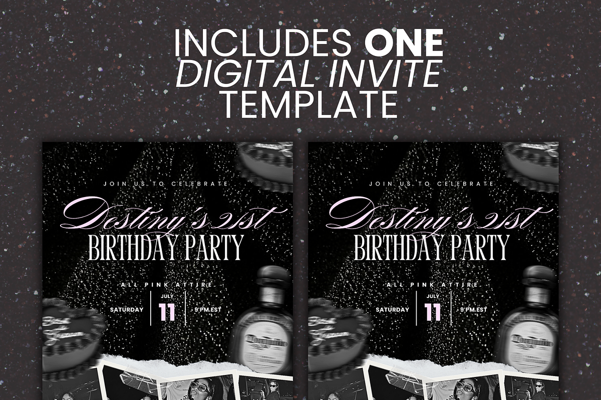 Birthday Invitation Template DIY, a Social Media Template by Lux Logo Studios (Photo 6 of 8)