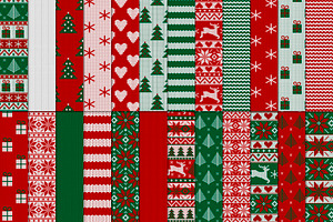 Christmas Knit, Seamless Patterns