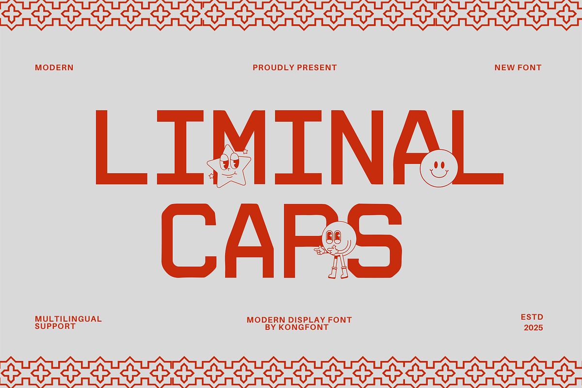 Liminalcaps – Modern Display Font, a Sans Serif Font by overlaytemplates (Photo 1 of 5)