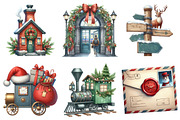 Christmas Train Station Clipart, an Illustration by Daily.Designs (Thumbnail 3 of 5)