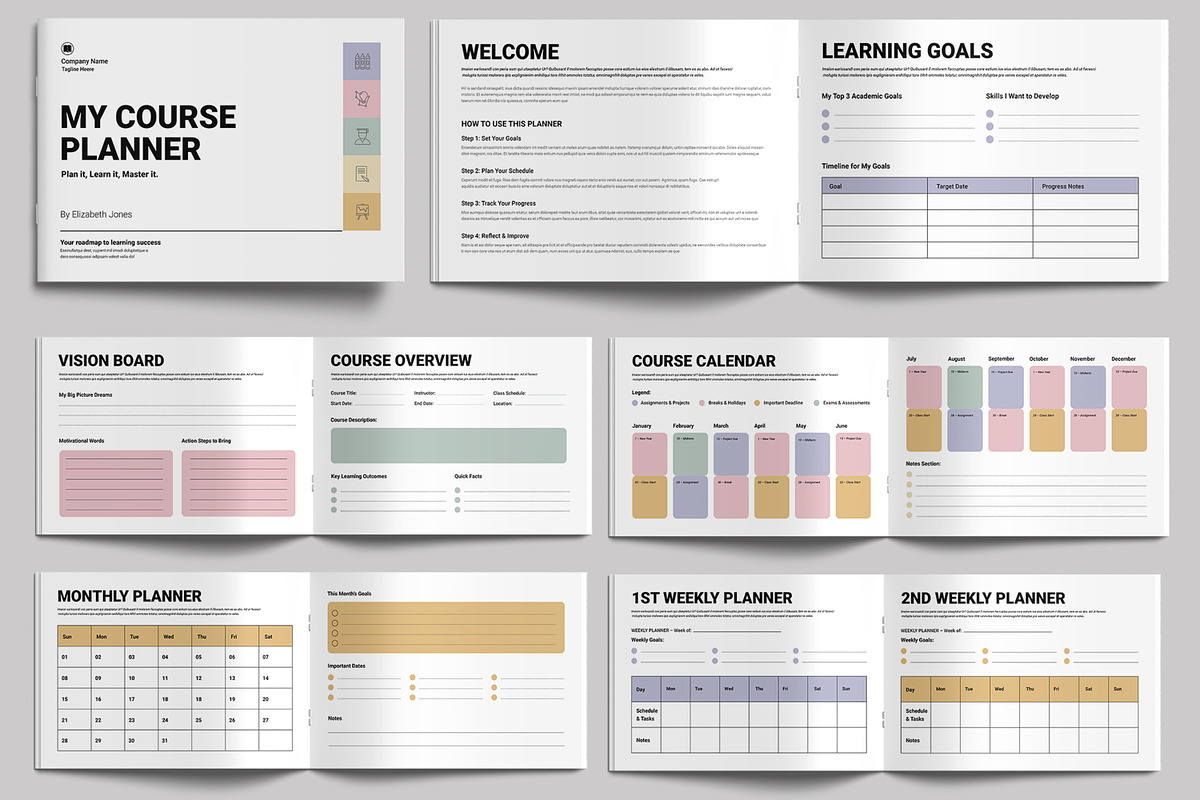 Academic Course Planner Calendar preview 2