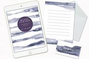 Watercolor stripes, washes, border, an Object Graphic by swiejko (Thumbnail 5 of 6)