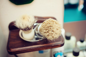 Brush shaving stock photo containing background and barber