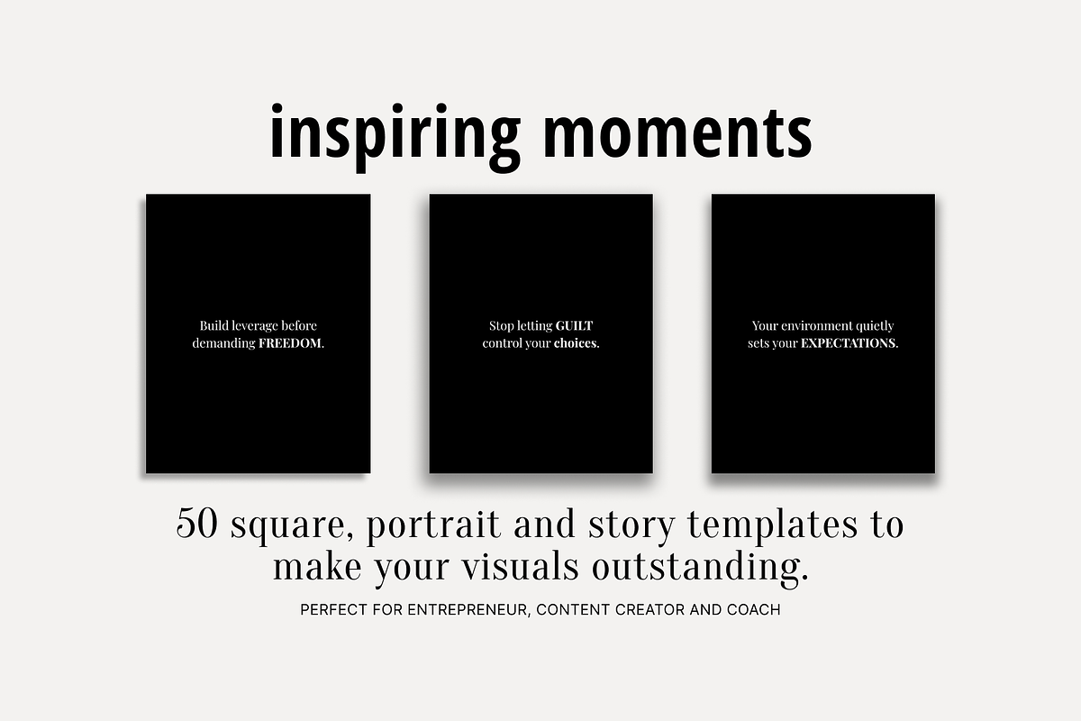 50 MOTIVATIONAL INSTAGRAM TEMPLATE, a Social Media Template by RB Boutique (Photo 3 of 7)