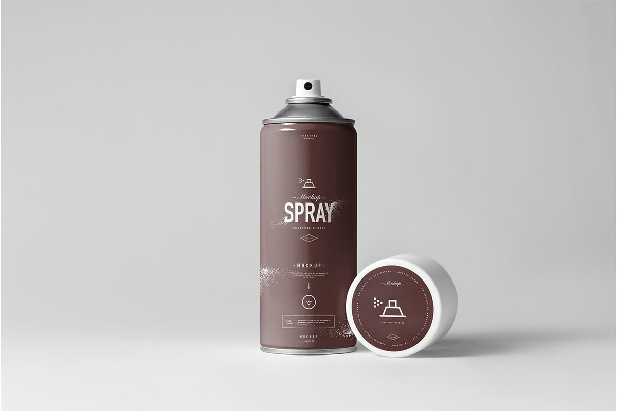 Spray Can Mock-up, a Product Mockup by zippypixelstudio (Photo 3 of 9)