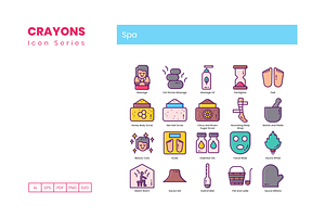 80 Spa Icons Crayons