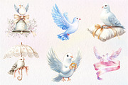 Summer Wedding Doves Clipart, an Illustration by CreationArt (Thumbnail 2 of 9)