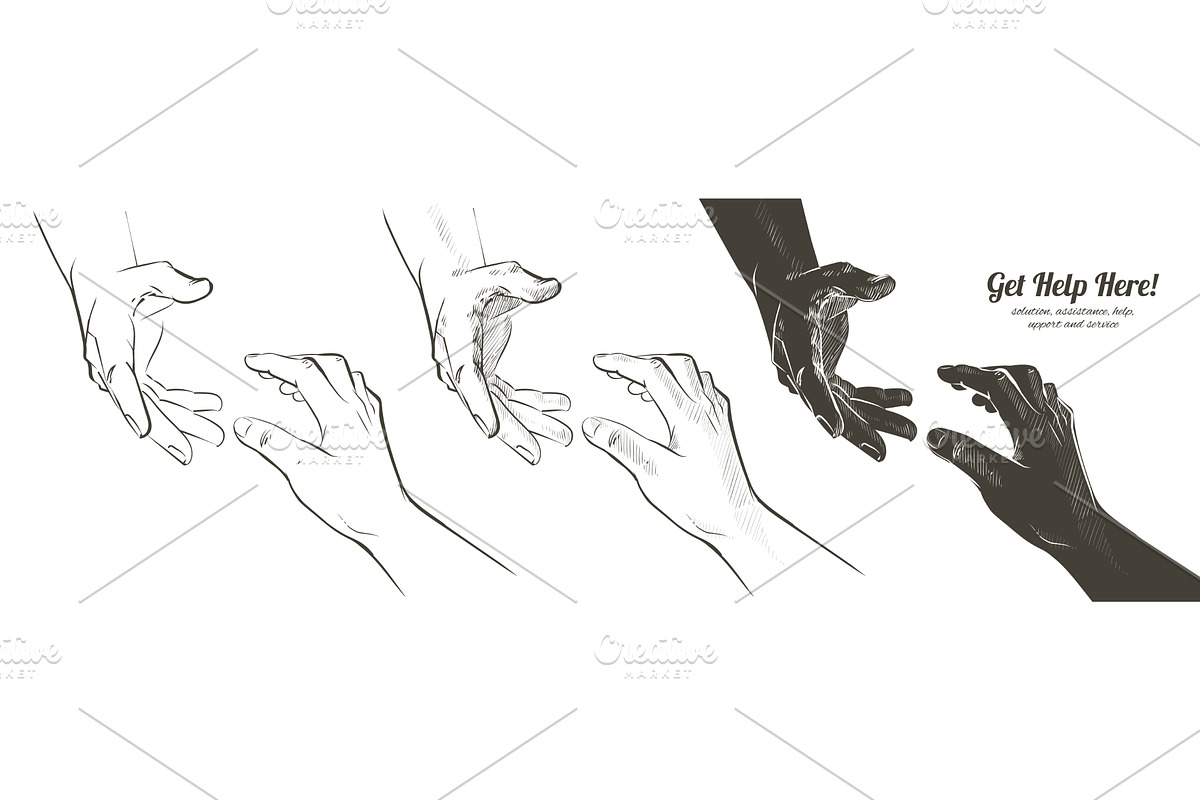 Helping hand concept. Gesture, sign, a Person Illustration by ...