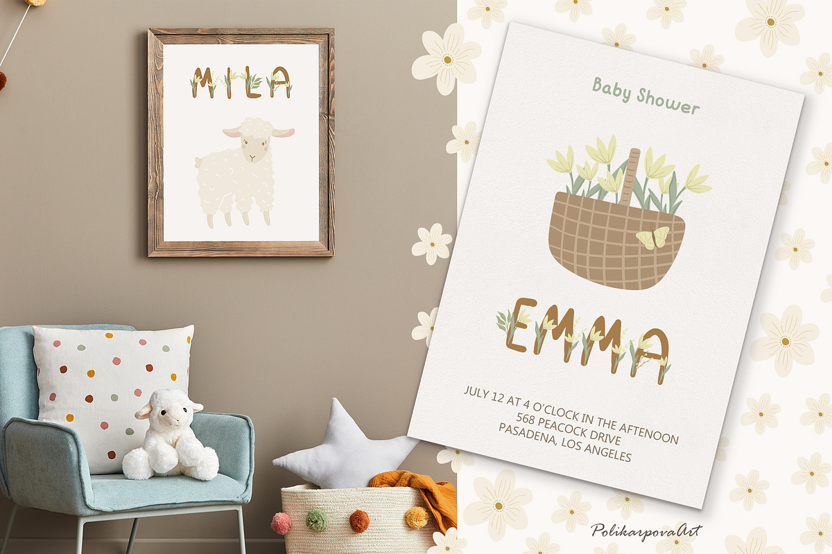 SPRING FARM animals clipart, pattern, an Animal Illustration by polikarpovaart (Photo 4 of 10)