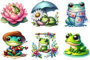 Spring Frog Sublimation Clipart, a Seasonal Illustration by DreamArtGraphic (Thumbnail 2 of 4)
