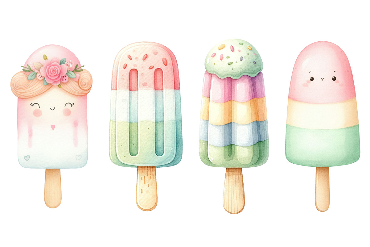 Whimsical Ice Cream Bundle, a Food Illustration by Whimsy Brush Studio (Photo 6 of 9)