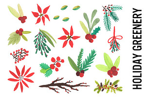 Holiday Greenery Watercolors