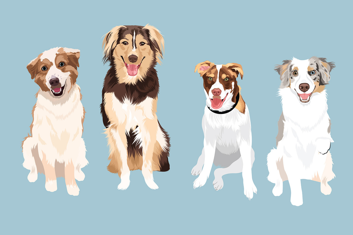 Australian Shepherd Clip Art Bundle, an Illustration by Putnam Road Art (Photo 4 of 4)