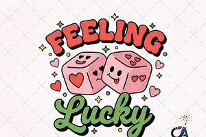 Feeling Lucky Valentine's Day Png, an Illustration by Creative Art
