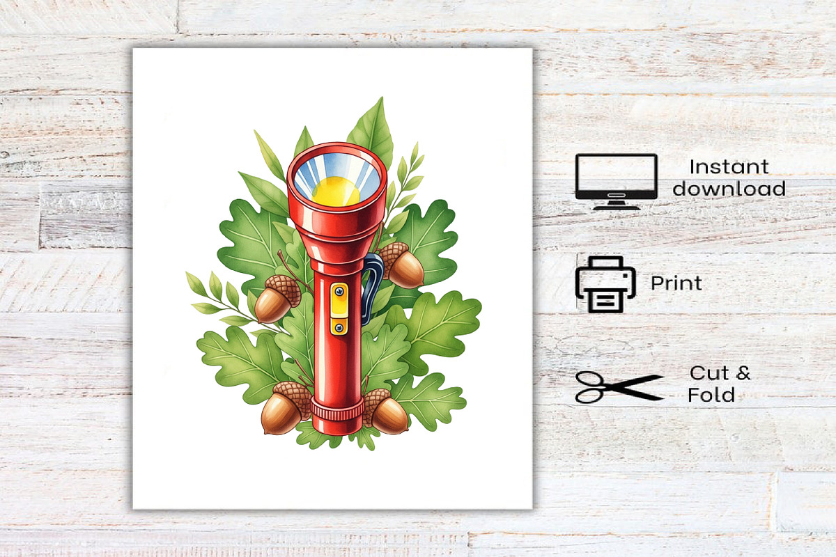 Watercolor Autumn Firefighter PNG, a Seasonal Illustration by Canvas Craft (Photo 8 of 8)