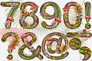 Wild Forest Alphabet Clipart set., a Decorative Illustration by Happy Sloth Graphics (Thumbnail 6 of 9)