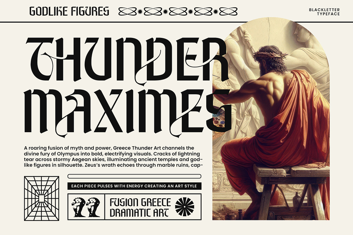Tourah Shock Typeface, a Blackletter Font by alit design (Photo 3 of 17)