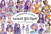 Lavender Girl Clipart PNG, an Illustration by designcity5 (Thumbnail 1 of 5)
