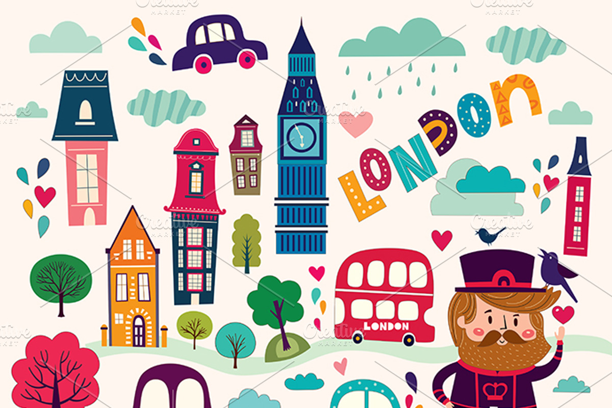 Illustrations with London symbols, a Decorative Illustration by MoleskoStudio (Photo 6 of 9)