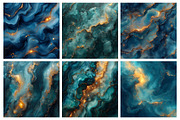 Teal and Gold Glitter Ink Textures, an Illustration by RobertsArt (Thumbnail 2 of 6)