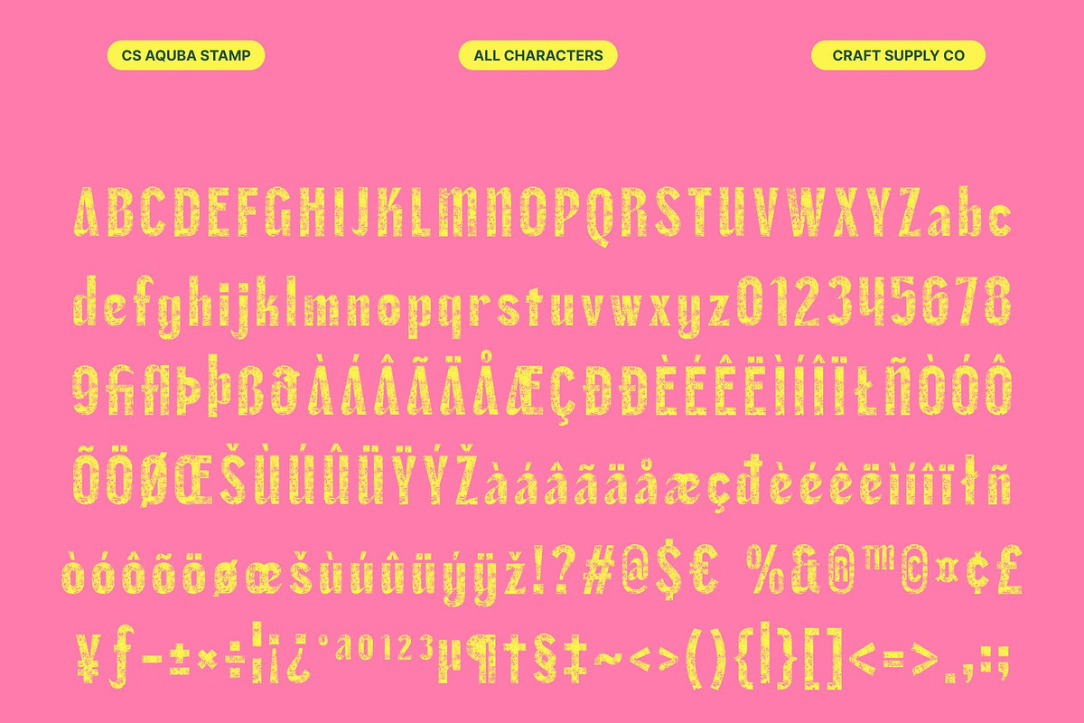 CS Aquba Stamp, a Sans Serif Font by Craft Supply Co. (Photo 8 of 8)