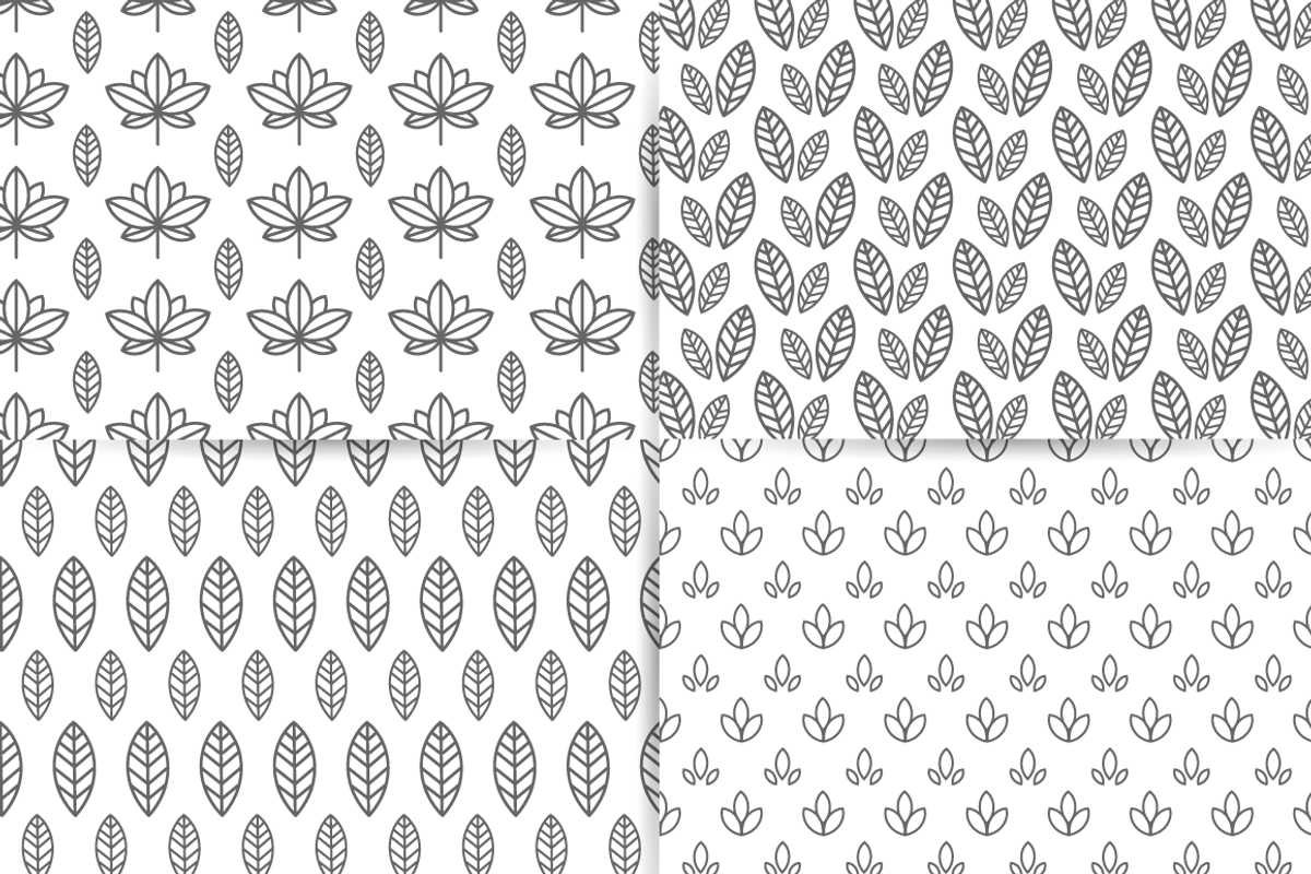 Leaves Seamless Patterns Set, a Pattern Graphic by Uniyok (Photo 2 of 2)
