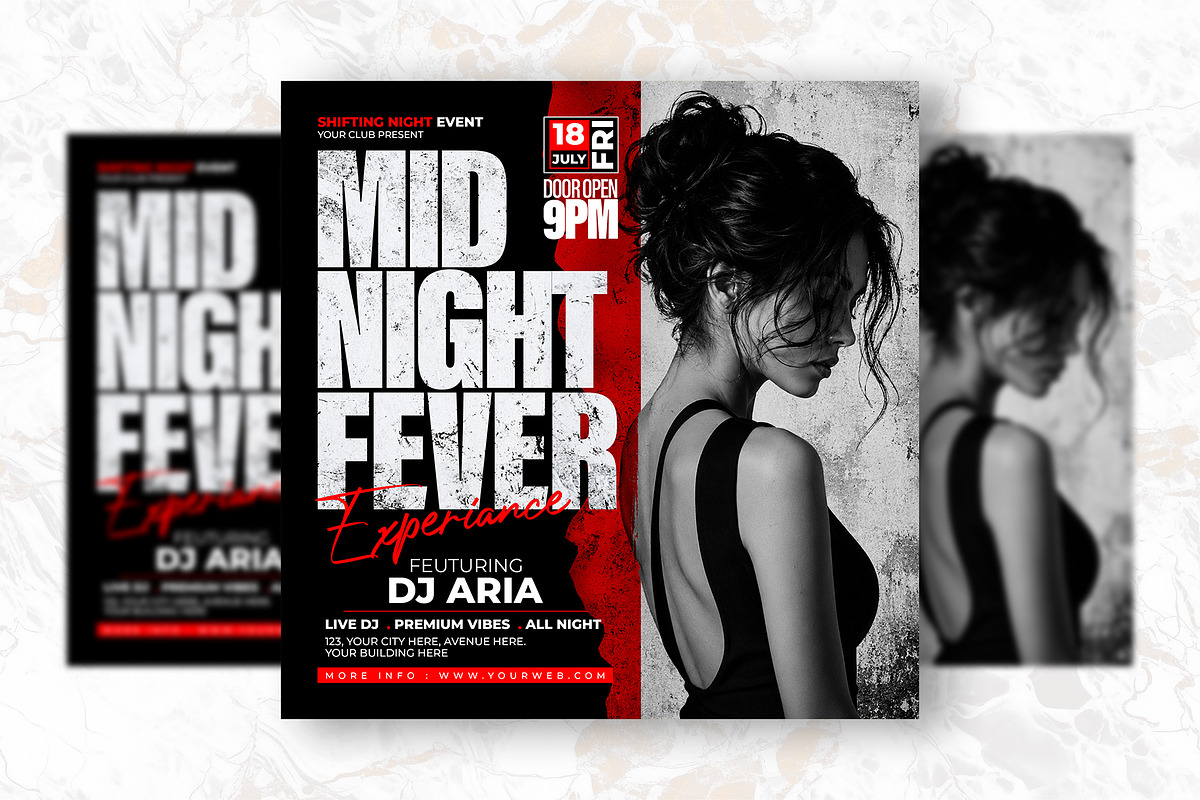 Night Party PSD Flyer Design, a Flyer Template by Shajib Shikder (Photo 2 of 2)