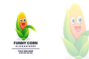 Funny Corn Colorful Logo