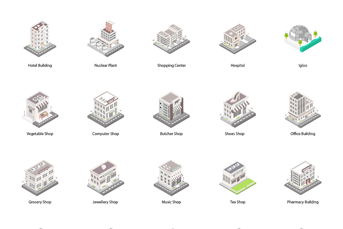 Isometric City Building Illustration, a Finance Illustration by Brickclay (Photo 9 of 9)