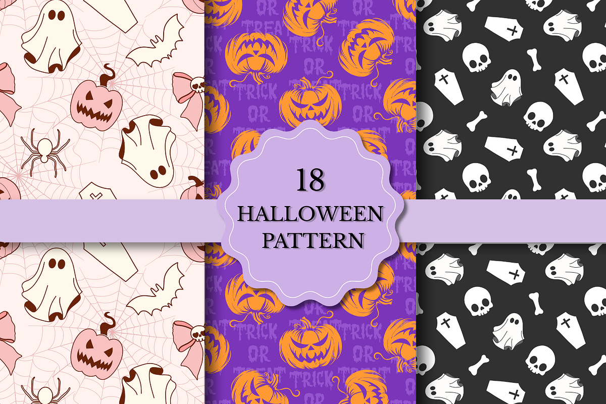 Halloween Seamless Patterns, a Pattern Graphic by wind mill (Photo 1 of 4)