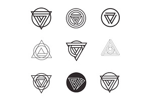 Circle Triangle Logo Set (x9)