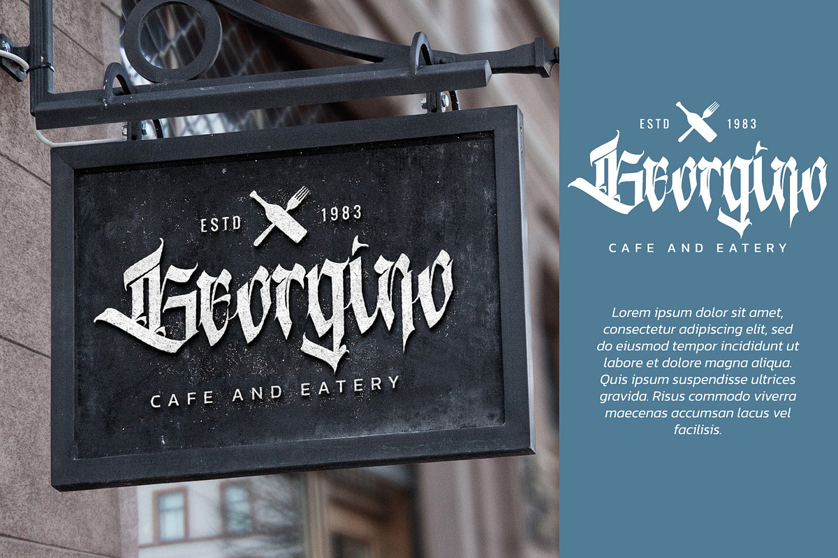 Kalecius, a Blackletter Font by Vintage Division (Photo 6 of 10)