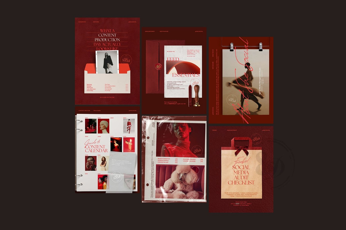 Red Editorial Instagram Template, a Social Media Template by And Done Studio (Photo 2 of 8)
