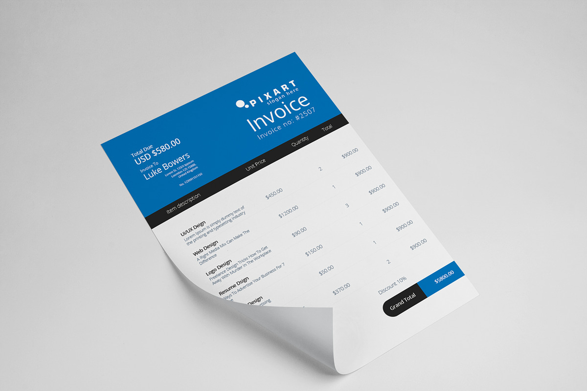 INVOICE, a Stationery Template by Graphicalark (Photo 3 of 3)