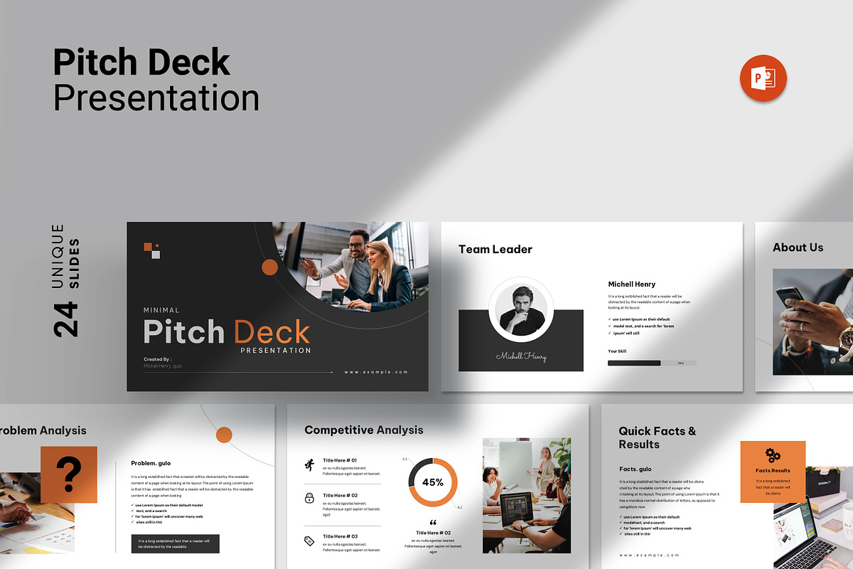 Pitch Deck Presentation Template, a Presentation Template by Studio_Clarity (Photo 1 of 5)