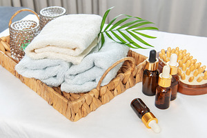 Spa and wellness elements creating a relaxing atmosphere, a Beauty & Fashion Photo by Olena Rudo