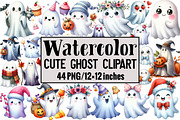 Cute Ghost Clipart, an Illustration by Design Market (Thumbnail 1 of 4)