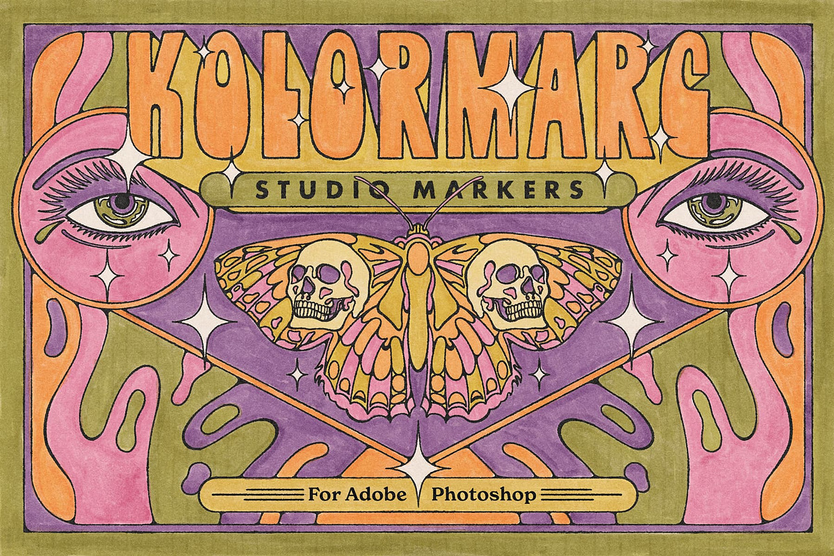KolorMarc Markers for Photoshop, a Brush Add-On by True Grit Texture Supply (Photo 1 of 13)