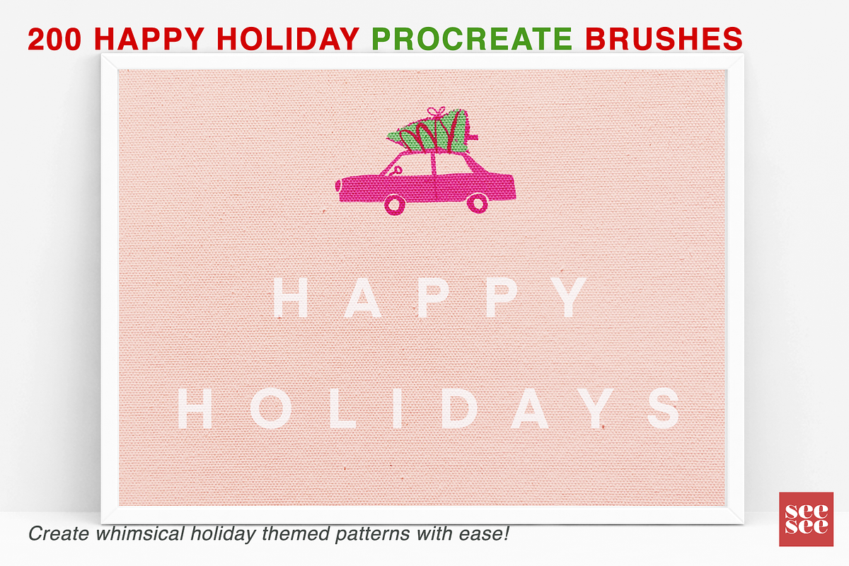 200 Happy Holiday Procreate Brushes, a Brush Add-On by CC CREATIVE CO (Photo 16 of 16)