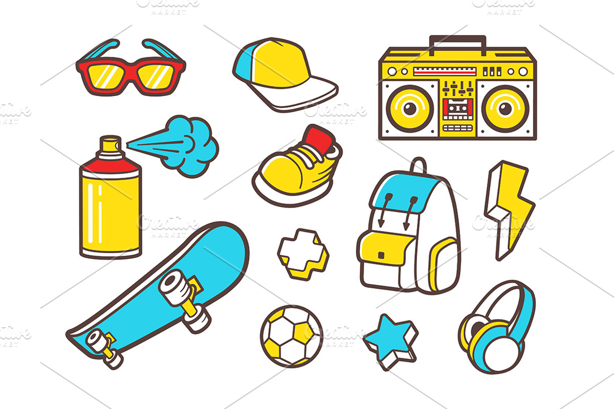 Urban lifestyle flat vector icons, an Outline Icon by yurlick