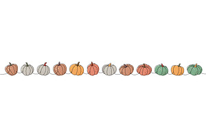 Pumpkins. Autumn Pumpkins One Line