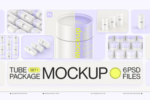 Paper Tube Package Mockup Set 1