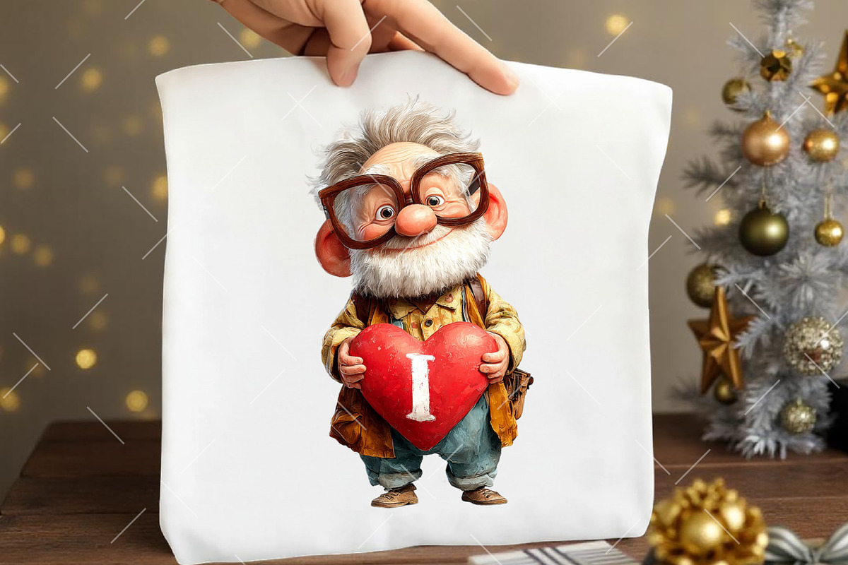 Grandpa Holding Heart Alphabet, an Illustration by OK Design (Photo 6 of 6)