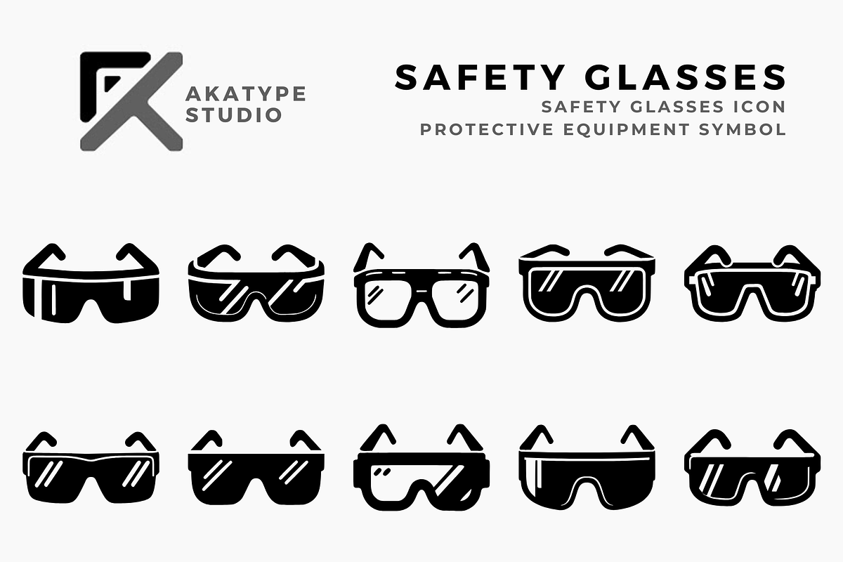 Safety Glasses Icon Vector, a Solid Icon by Akatype Studio (Photo 1 of 3)