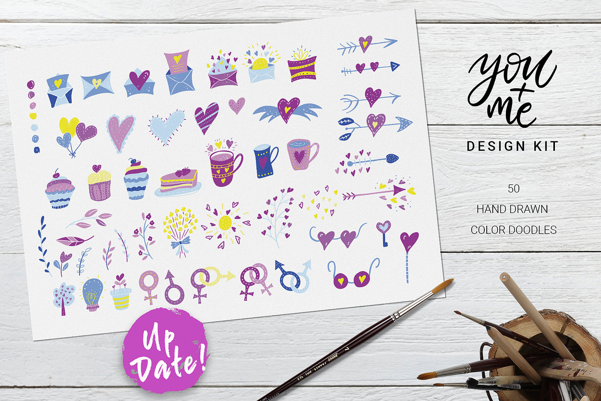 You + Me: hand drawn design kit, an Object Graphic by Gray Cat Graphics (Photo 16 of 21)