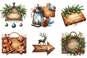 Christmas Wooden Signs Clipart, an Illustration by DreamArtGraphic (Thumbnail 3 of 4)