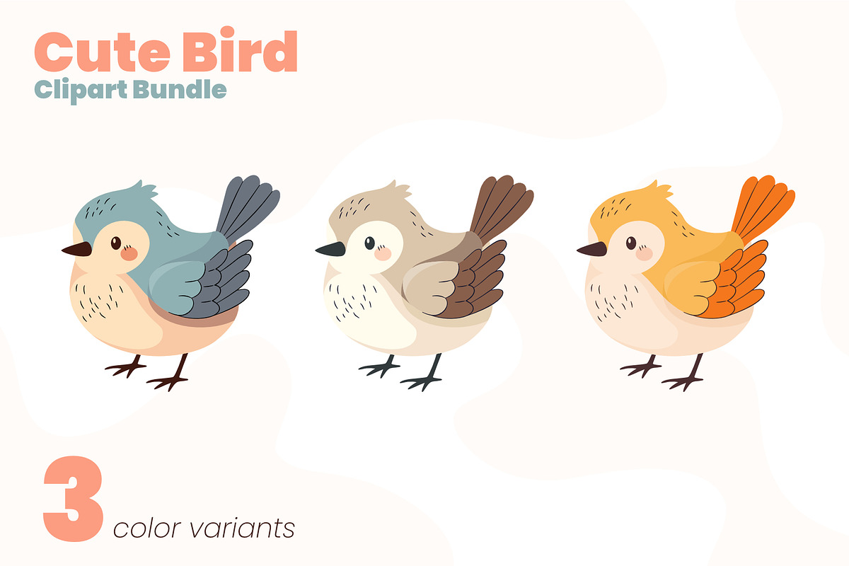 Bird Clipart Bundle - Vector & PNG, an Animal Illustration by moja doodle (Photo 2 of 5)