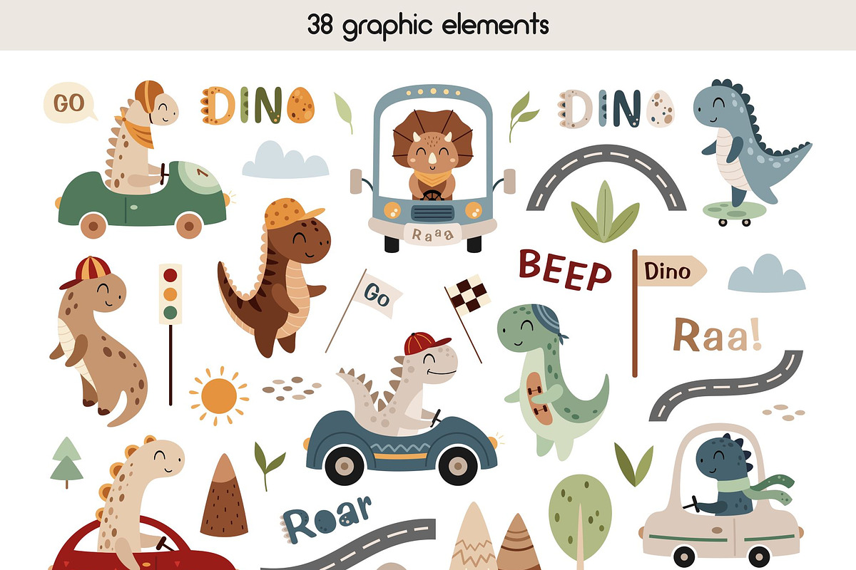 Dinosaurs drivers collection, an Animal Illustration by JulzaArt (Photo 2 of 9)